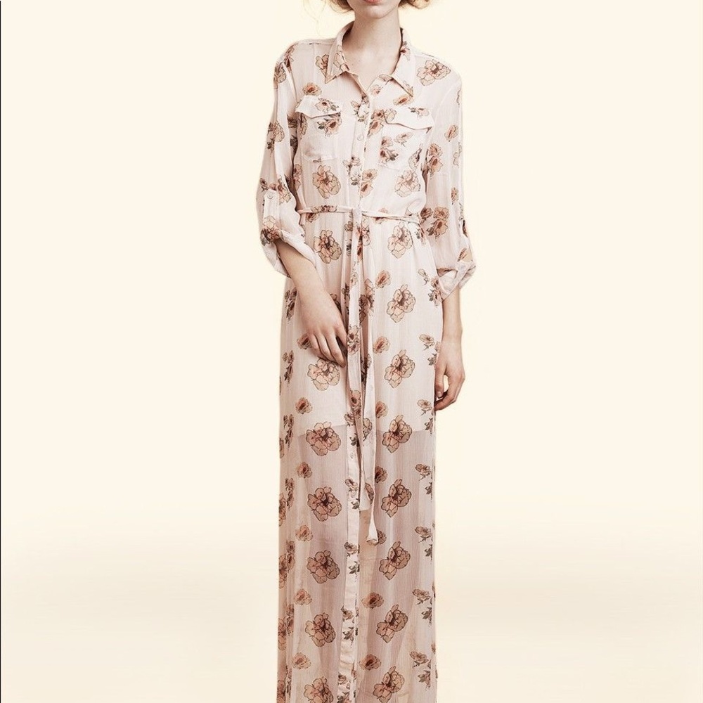 NWT 100% silk floral maxi dress
